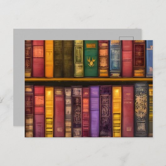 Literarische Schätze - Klassische Alte Bücher Postkarte (Vorne/Hinten)