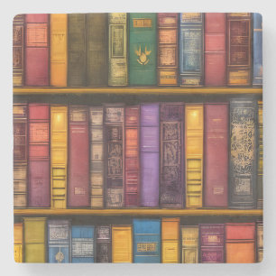 Literarische Schätze - Klassische Alte Bücher Steinuntersetzer