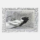 Literarisches Katzen-Buch-Liebhaber-Tee-Tuch Geschirrtuch (Horizontal)