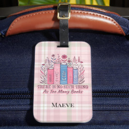 Literary Blooms Book Stack Soft Plaid Gepäckanhänger