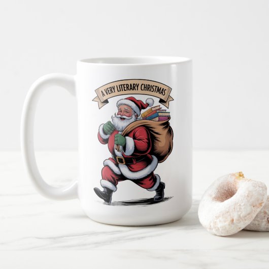 Literary Christmas Book lover Gift add name Kaffeetasse (Mit Donut)