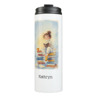 Literary Girl Book Personalized Thermal Tumbler Thermosbecher
