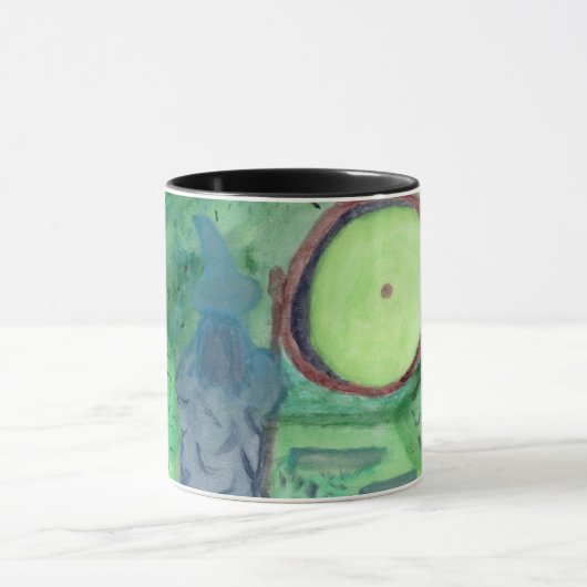 Literatur inspirierte grüne Watercolor-Tasse Tasse (Zentrum)