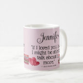 Literaturbuch-Lover-Geschenk Jane Austen Liebe Zit Kaffeetasse (VorderseiteRechts)
