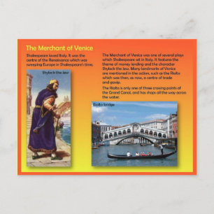 Literature, Shakespeare, Merchant of Venice Postkarte