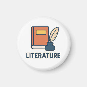 Literaturfachaufkleber - Buch und Qualität Magnet