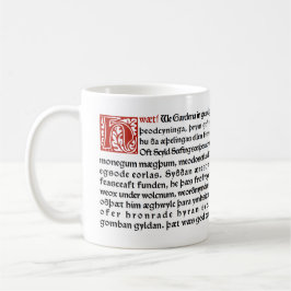 Litgeek-Tasse "Hwaet altes Englisch" Beowulf. Kaffeetasse