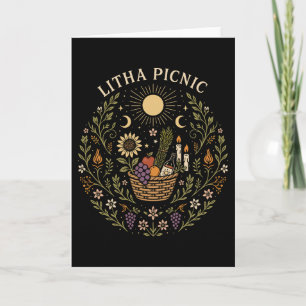 Litha Picnic Summer Solstice Celestial Art Karte