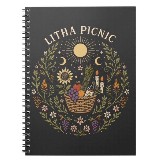 Litha Picnic Summer Solstice Celestial Art Notizblock (Vorderseite)