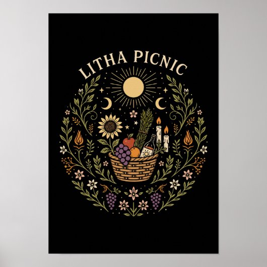Litha Picnic Summer Solstice Celestial Art Poster (Vorne)