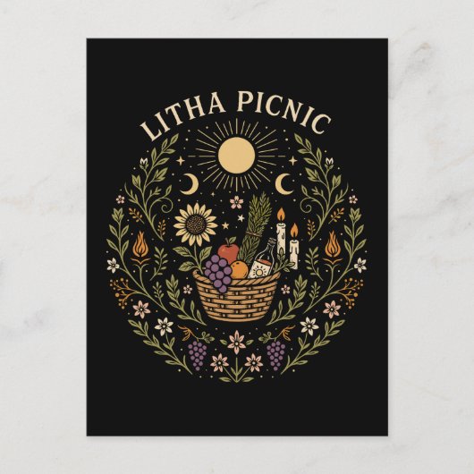 Litha Picnic Summer Solstice Celestial Art Postkarte (Vorderseite)