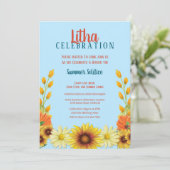 Litha Solstice Sonnenblume Daisy Summer Party Einladung (Stehend Vorderseite)