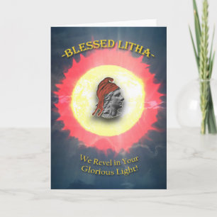 Litha, Sommersonne, Sonnengott im Himmel Karte