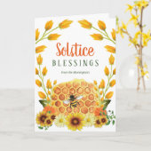 Litha Summer Solstice Floral Honey Bee Sonnenblume Karte (Gelbe Blume)