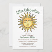 Litha Summer Solstice Lächeln Gelbe Sonne Einladung (Vorderseite)