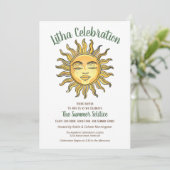 Litha Summer Solstice Lächeln Gelbe Sonne Einladung (Stehend Vorderseite)