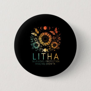 Litha Summer Solstice Mittelsommerrad des Jahres Button