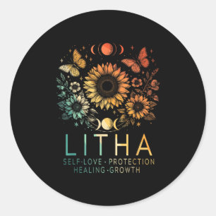 Litha Summer Solstice Mittelsommerrad des Jahres Runder Aufkleber