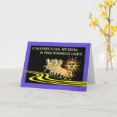 Litha, Summer Solstice, Sun, Pferde und Chariot Karte (Gelbe Blume)