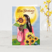 Litha Summer Solstice Sunfloe Lady Greeting Karte (Gelbe Blume)