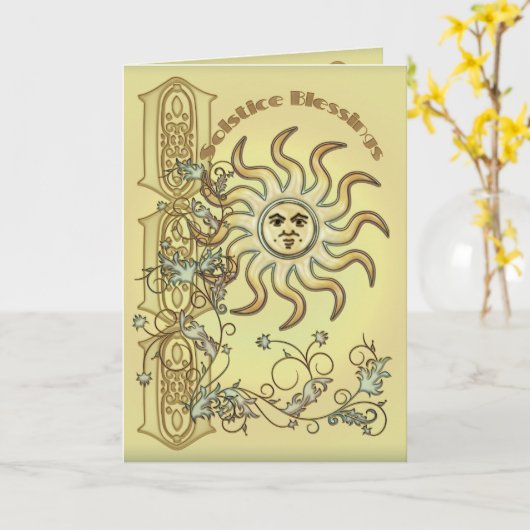 Litha Sun Greetings Card Karte (Gelbe Blume)