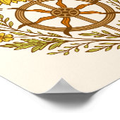 Litha Sunflower Wheel Summer Solstice Celestial Poster (Ecke)