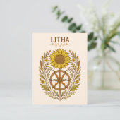 Litha Sunflower Wheel Summer Solstice Celestial Postkarte (Stehend Vorderseite)