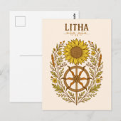 Litha Sunflower Wheel Summer Solstice Celestial Postkarte (Vorne/Hinten)