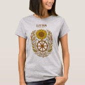 Litha Sunflower Wheel Summer Solstice Celestial T-Shirt (Vorderseite)