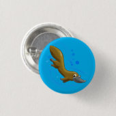 Lithe Little Cartoon Platypus Button (Vorne & Hinten)