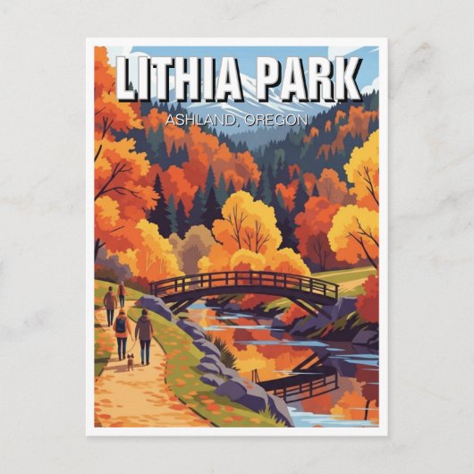Lithia Park Ashland Oregon Travel Postcard Postkarte (Vorderseite)