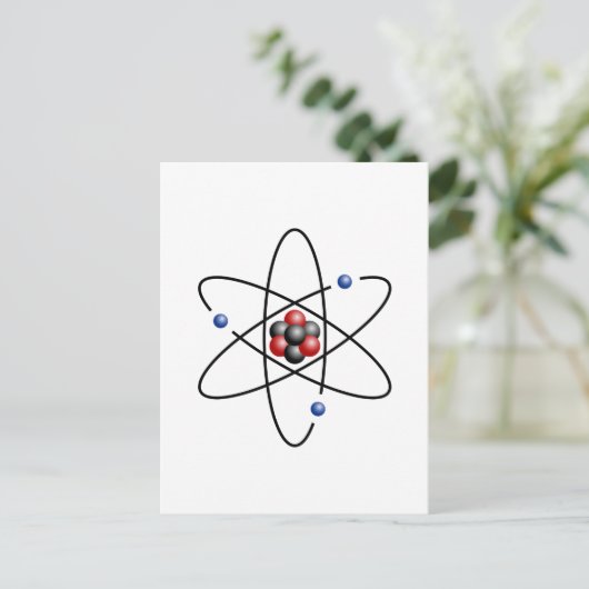 Lithium-Atom-chemisches Element Li Atomnummer 3 Postkarte (Stehend Vorderseite)