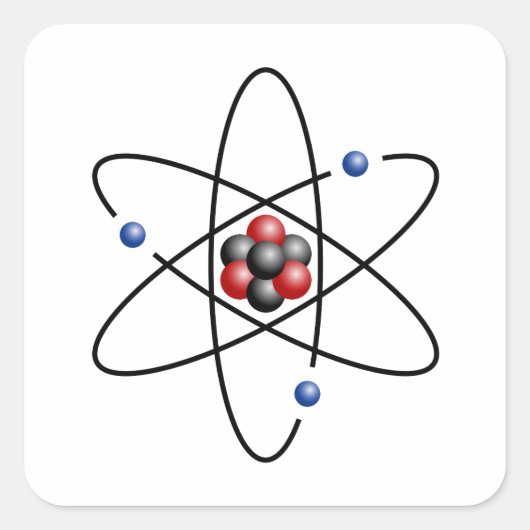 Lithium-Atom-chemisches Element Li Atomnummer 3 Quadratischer Aufkleber (Vorderseite)