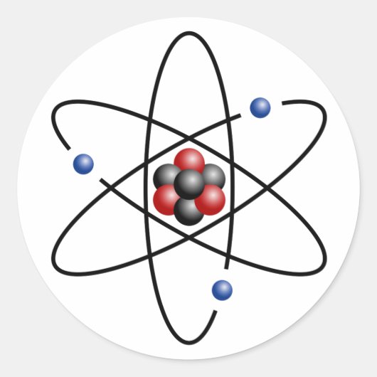 Lithium-Atom-chemisches Element Li Atomnummer 3 Runder Aufkleber (Vorderseite)