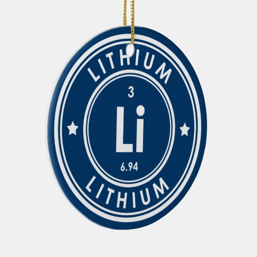 Lithium-Element Blauer Keramik Keramik Ornament (Rechts)