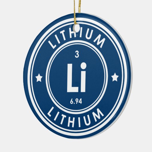 Lithium-Element Blauer Keramik Keramik Ornament (Links)