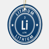Lithium-Element Blauer Keramik Ornament (Links)
