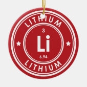 Lithium-Element Rote Keramik Keramik Ornament (Vorne)