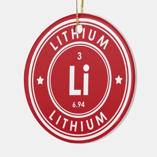 Lithium-Element Rote Keramik Keramik Ornament (Links)