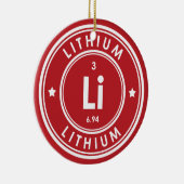 Lithium-Element Rote Keramik Ornament (Rechts)