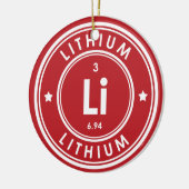 Lithium-Element Rote Keramik Ornament (Links)