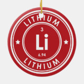 Lithium-Element Rote Keramik Ornament (Hinten)