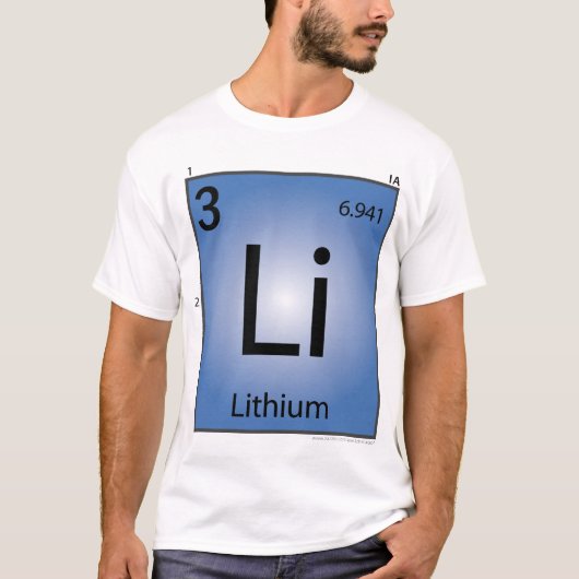 Lithium- (Li)Element-T - Shirt - nur Front (Vorderseite)