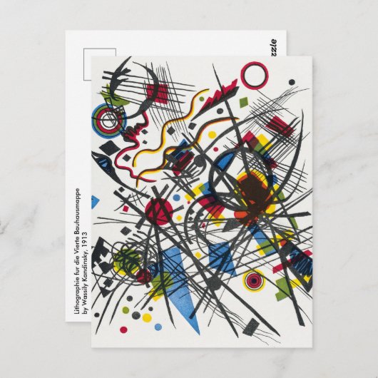 Lithograph for Vierte Bauhausmappe by Kandinsky Postkarte (Vorne/Hinten)