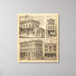 Lithographie-Karte St Paul, Minneapolis, Minnesota Leinwanddruck