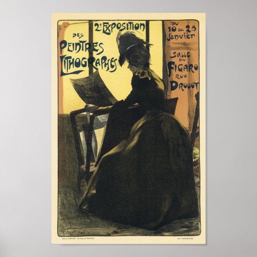 Lithographie Vintage französische Werbung Poster (Vorne)