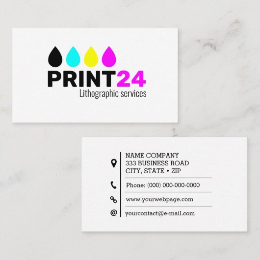 Lithographiedrucker Visitenkarte (Vorne/Hinten)