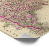 Lithographierte Karte von Maine Poster (Ecke)