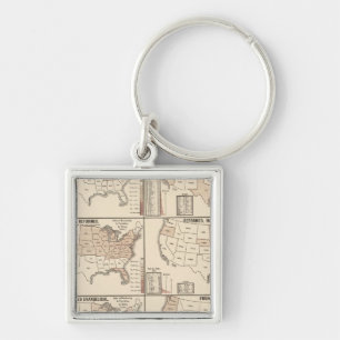 lithographische Karten der Stückelungsstatistik Schlüsselanhänger