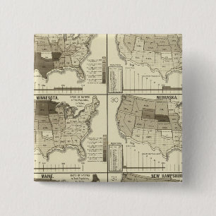 lithographische Karten der Vereinigten Staaten Button